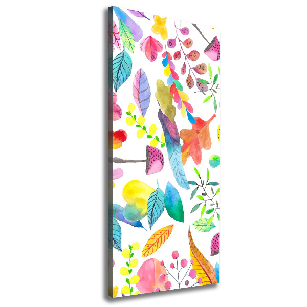 Quadro foto su tela verticale Foglie e funghi