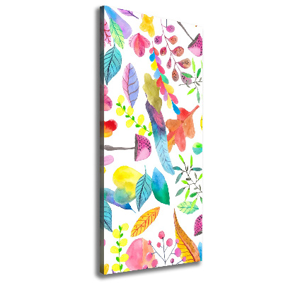 Quadro foto su tela verticale Foglie e funghi