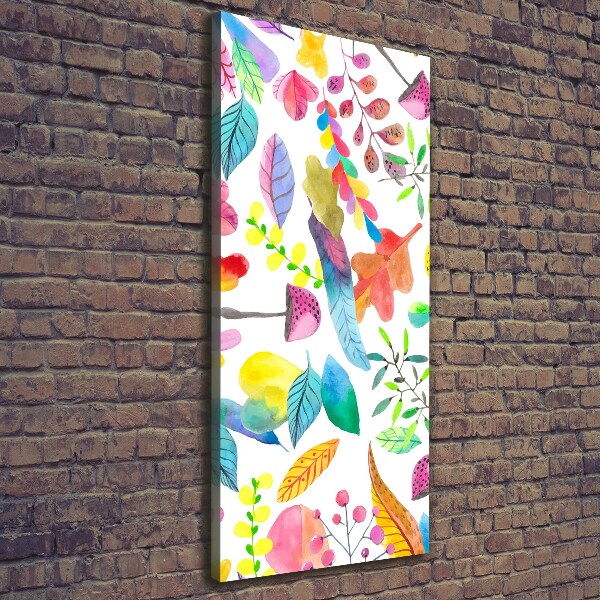 Quadro foto su tela verticale Foglie e funghi