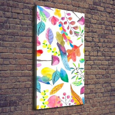 Quadro foto su tela verticale Foglie e funghi