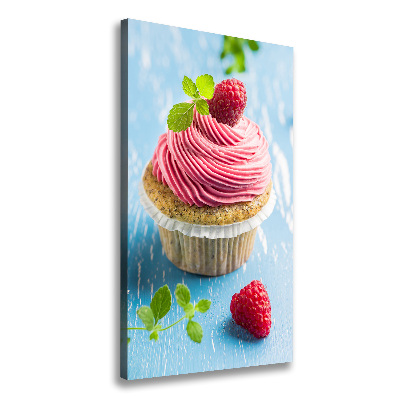 Quadro foto su tela verticale Cupcake al lampone