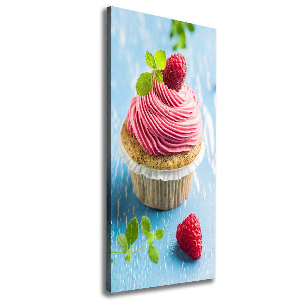 Quadro foto su tela verticale Cupcake al lampone