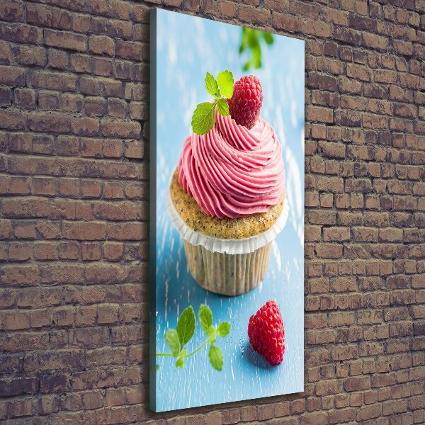 Quadro foto su tela verticale Cupcake al lampone