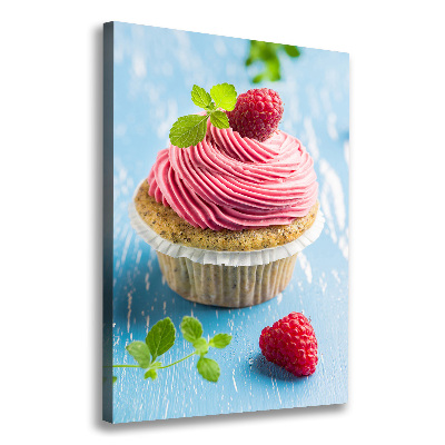 Quadro foto su tela verticale Cupcake al lampone