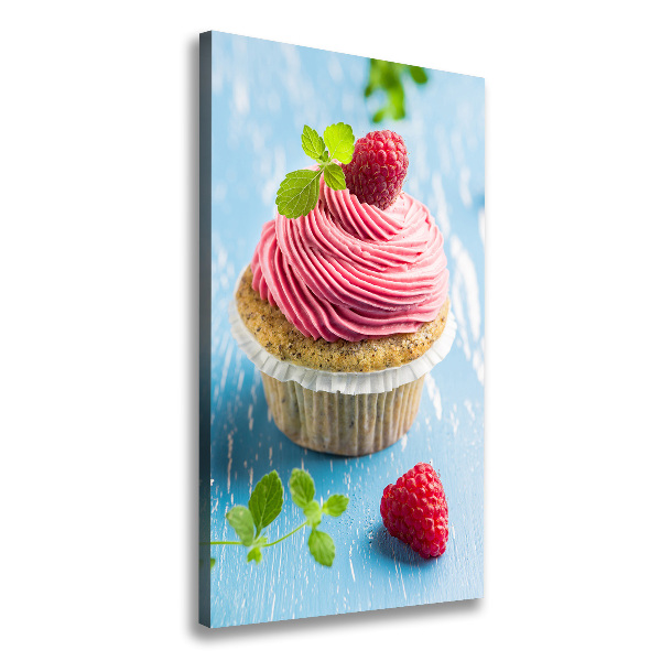 Quadro foto su tela verticale Cupcake al lampone