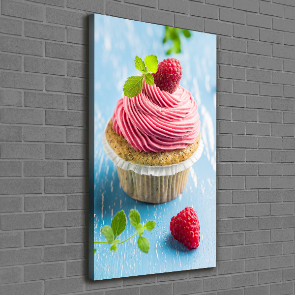 Quadro foto su tela verticale Cupcake al lampone