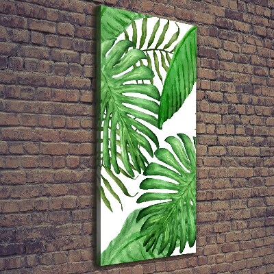 Stampa quadro su tela verticale Foglie tropicali