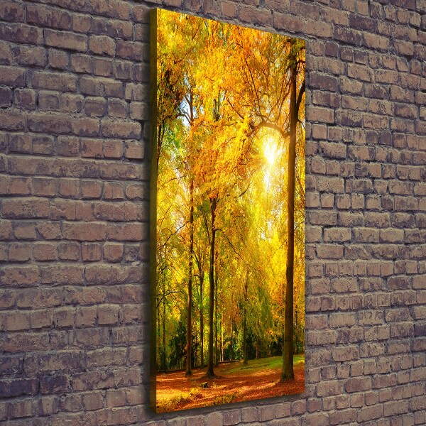 Quadro su tela canvas verticale Foresta in autunno