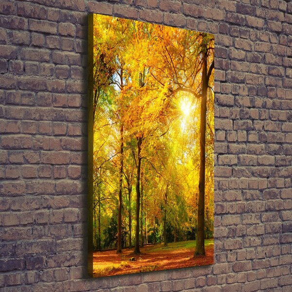 Quadro su tela canvas verticale Foresta in autunno