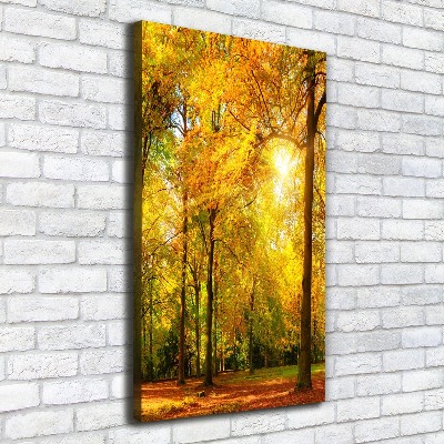 Quadro su tela canvas verticale Foresta in autunno