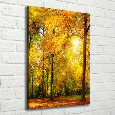 Quadro su tela canvas verticale Foresta in autunno