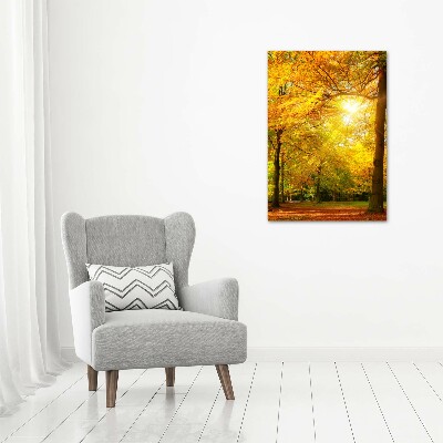 Quadro su tela canvas verticale Foresta in autunno