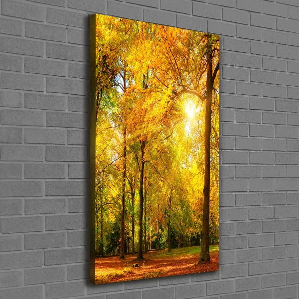 Quadro su tela canvas verticale Foresta in autunno
