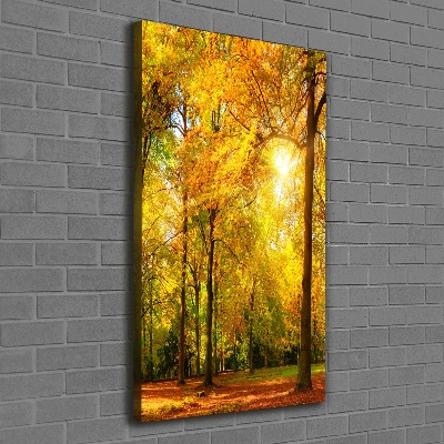 Quadro su tela canvas verticale Foresta in autunno
