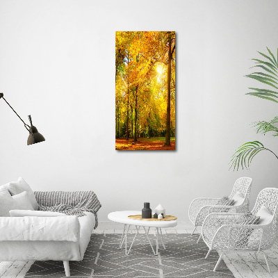 Quadro su tela canvas verticale Foresta in autunno