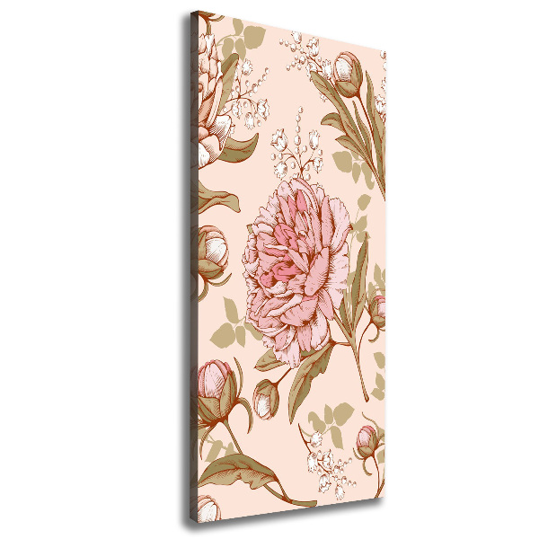 Quadro su tela canvas verticale Peonie