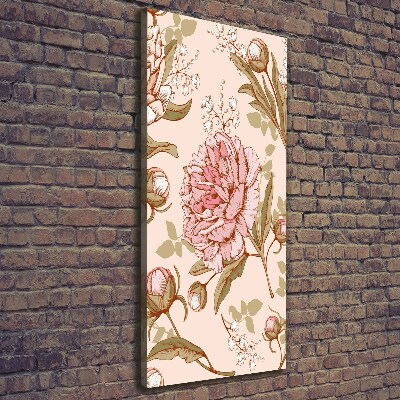 Quadro su tela canvas verticale Peonie