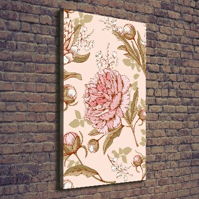 Quadro su tela canvas verticale Peonie