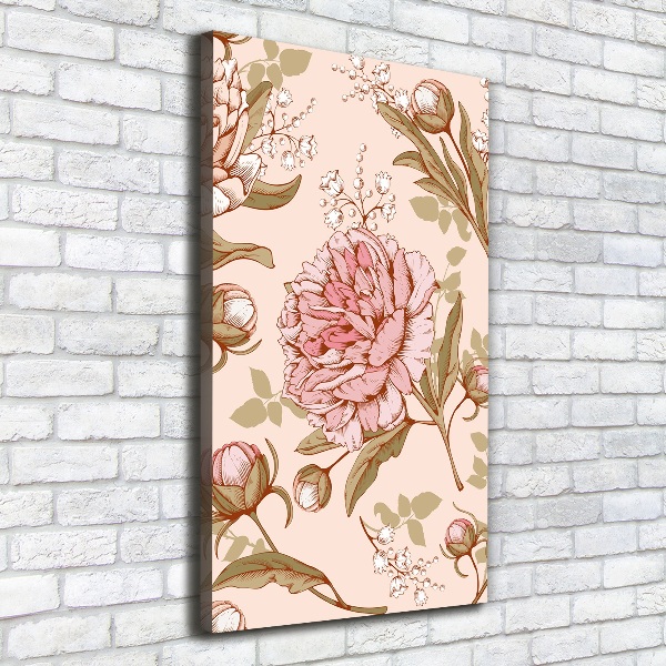 Quadro su tela canvas verticale Peonie