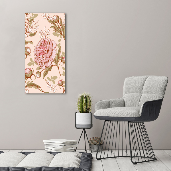 Quadro su tela canvas verticale Peonie