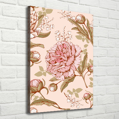 Quadro su tela canvas verticale Peonie