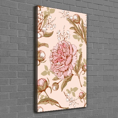 Quadro su tela canvas verticale Peonie