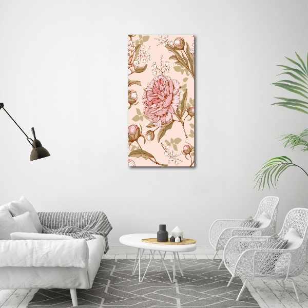 Quadro su tela canvas verticale Peonie