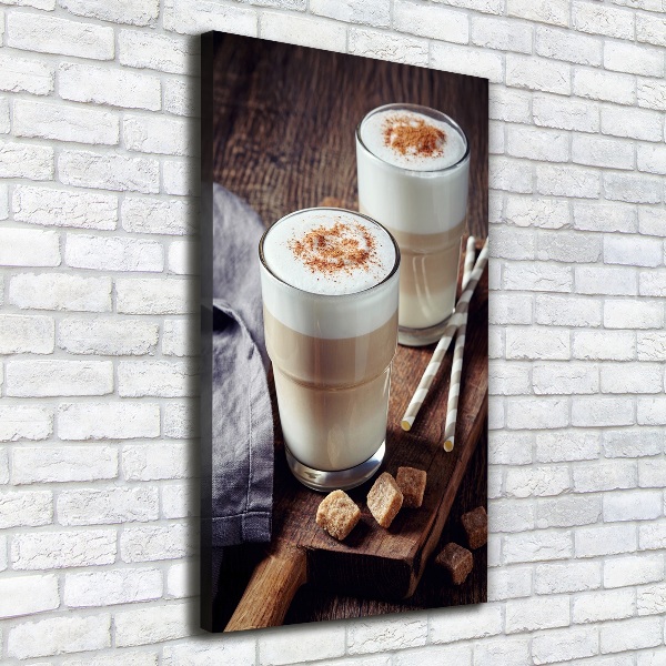 Quadro su tela canvas verticale Caffè latte