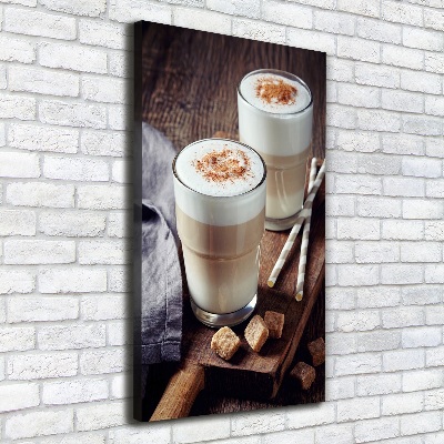 Quadro su tela canvas verticale Caffè latte