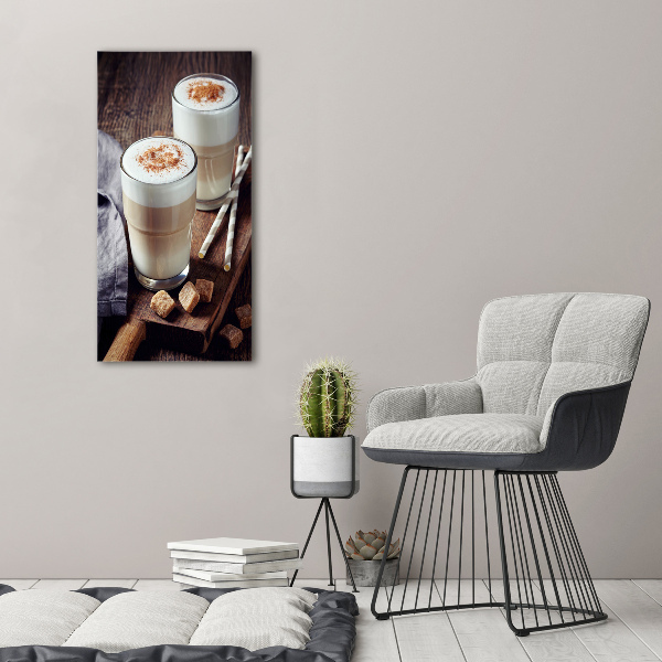 Quadro su tela canvas verticale Caffè latte