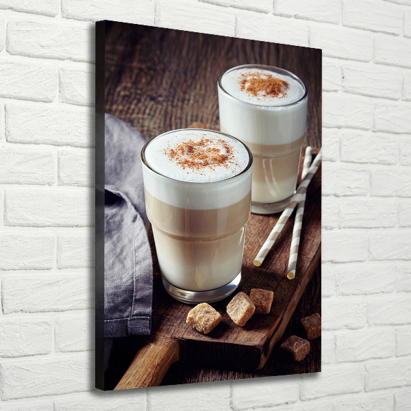 Quadro su tela canvas verticale Caffè latte