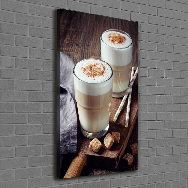 Quadro su tela canvas verticale Caffè latte