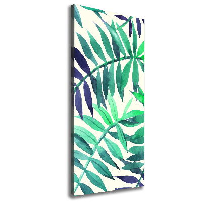 Stampa quadro su tela verticale Foglie tropicali
