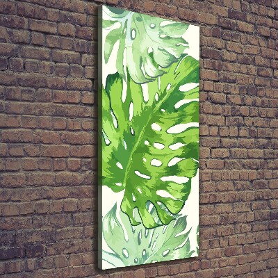 Quadro foto su tela verticale Foglie tropicali