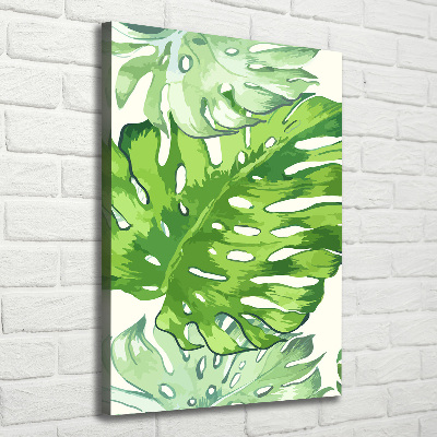 Quadro foto su tela verticale Foglie tropicali