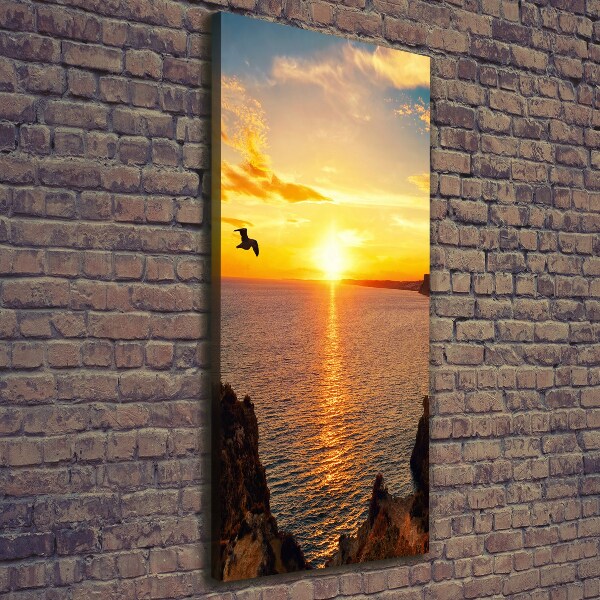 Quadro su tela canvas verticale Mare al tramonto
