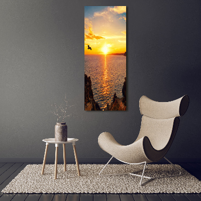 Quadro su tela canvas verticale Mare al tramonto