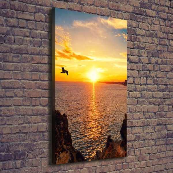 Quadro su tela canvas verticale Mare al tramonto