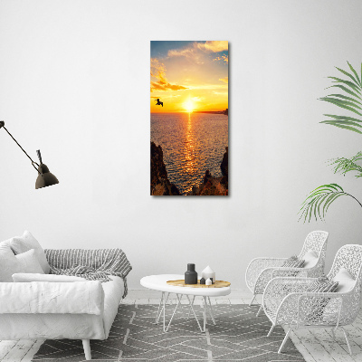 Quadro su tela canvas verticale Mare al tramonto