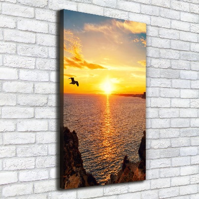 Quadro su tela canvas verticale Mare al tramonto