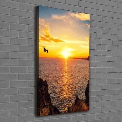 Quadro su tela canvas verticale Mare al tramonto