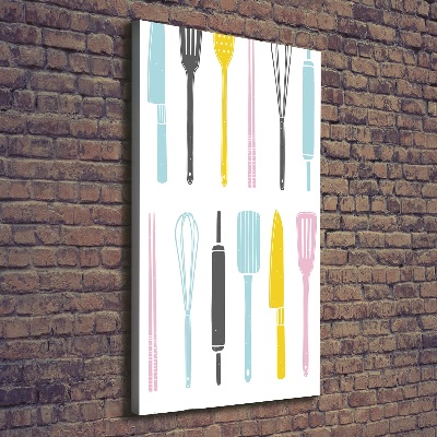 Quadro foto su tela verticale Utensili da cucina