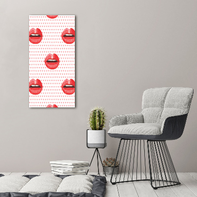 Quadro foto su tela verticale Labbra rosse