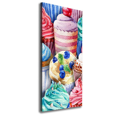Quadro su tela canvas verticale Cupcake colorati