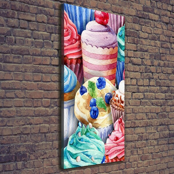 Quadro su tela canvas verticale Cupcake colorati