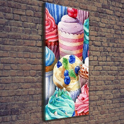 Quadro su tela canvas verticale Cupcake colorati