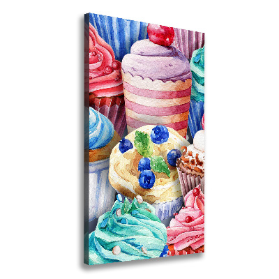 Quadro su tela canvas verticale Cupcake colorati