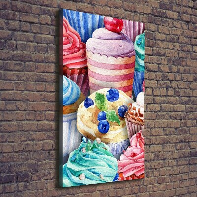 Quadro su tela canvas verticale Cupcake colorati