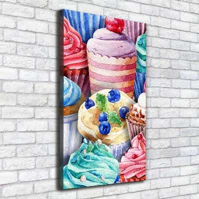 Quadro su tela canvas verticale Cupcake colorati