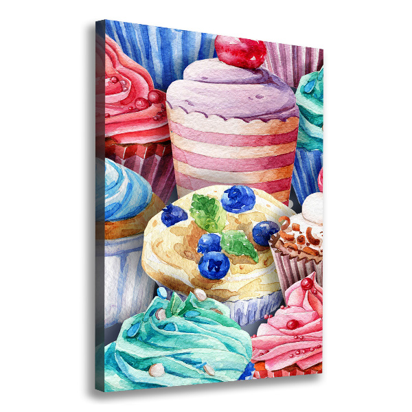 Quadro su tela canvas verticale Cupcake colorati